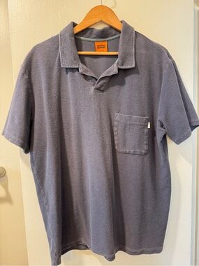 Rhythm Blue Terry Polo with Chest Pocket